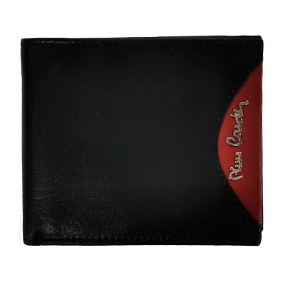 Pierre Cardin Ανδρικό Δερμάτινο Πορτοφόλι Μαύρο/Κόκκινο TILAK29 8824